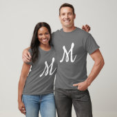Dunkelgrau Anfangsbuchstaben Monogram modern T-Shirt (Unisex)