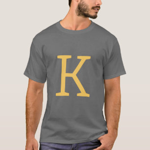 Dunkelgrau Anfangsbuchstaben Monogram Modernstylis T-Shirt