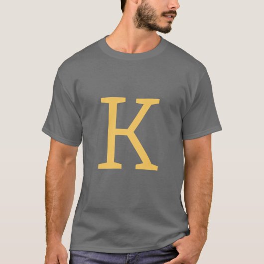 Dunkelgrau Anfangsbuchstaben Monogram Modernstylis T-Shirt (Vorderseite)