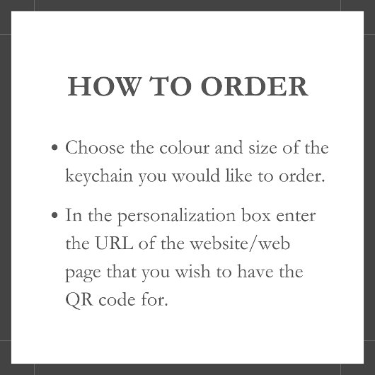 Dunkelgrau | Benutzerdefinierter QR-Code Scannbare Schlüsselanhänger