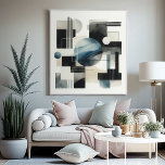 Dunkelgrau Blau Beige Schwarz Abstraktes Kunstmust Leinwanddruck<br><div class="desc">Treten Sie ein in eine Welt, in der Einfachheit und Raffinesse mit diesem Vintagen minimalistischen Bauhaus-Stil inspiriert gewickelte Leinwand vereint: Das Bauhaus-Prinzip der Formfolgung, mit einem sauberen und geometrischen dunkelgrauen, blauen, beigen, schwarz und weiß abstrakten Formen Kunstmuster ästhetisch, zeitlos und modern. Die Leinwand ist eine Feier minimalistischer Schönheit, mit einem...</div>