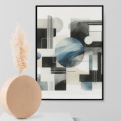 Dunkelgrau Blau Beige Schwarz Abstraktes Kunstmust Poster