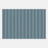 Dunkelgrau Blau & Grau Blau Streifen Geschenkpapier Set (Vorderseite)