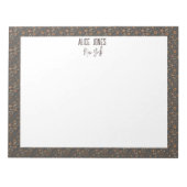 Dunkelgrau-braune Muster natürliche Blume Notizblock (Vorderseite)