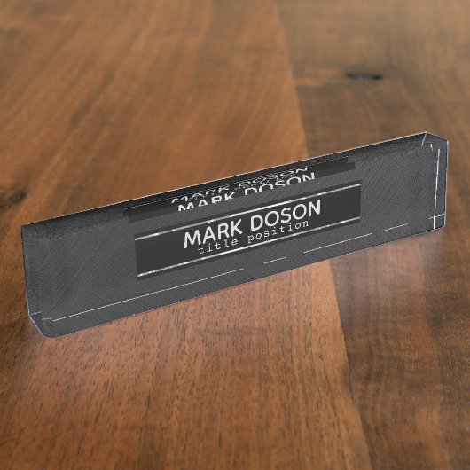 Dunkelgrau-Brushed Namensplakette (Seite)