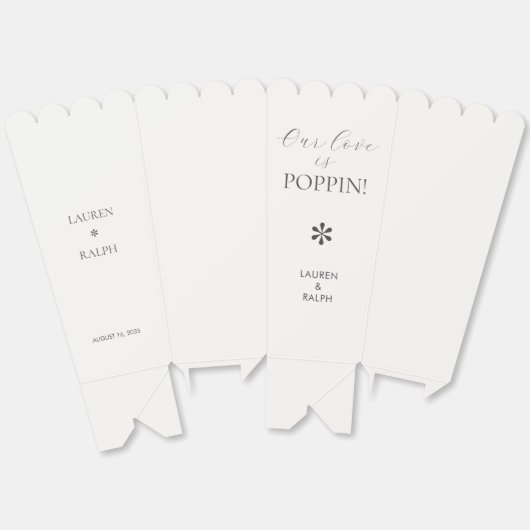 Dunkelgrau | Chic Minimal Script Wedding Popcorn Geschenkschachtel (Ungeklappt)