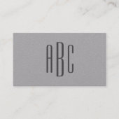 Dunkelgrau Einfache Dreibuchstabenmonogramm Visitenkarte (Vorderseite)