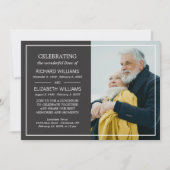 Dunkelgrau-Einfache Frame-Foto Einladung (Vorderseite)