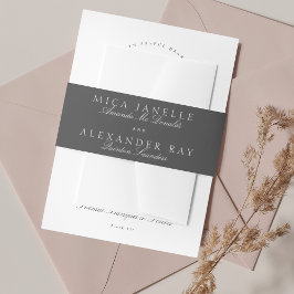 Dunkelgrau-Elegant-Kalligrafie-Feierliche Hochzeit Einladungsbanderole