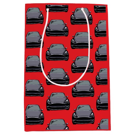 Dunkelgrau Elektrofahrzeug SUV Auto rot Mittlere Geschenktüte (Vorderseite)