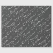 Dunkelgrau frohe Weihnachtswrapping Paper Geschenkpapier (Flach)