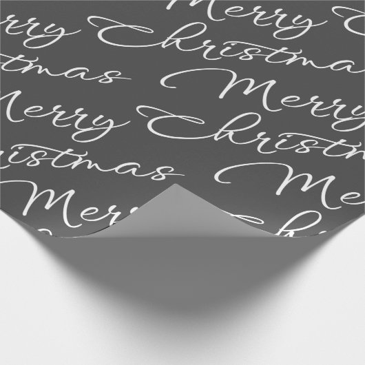 Dunkelgrau frohe Weihnachtswrapping Paper Geschenkpapier (Ecke)