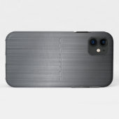 Dunkelgrau gebürstetes Aluminium Case-Mate iPhone Hülle (Rückseite (Horizontal))
