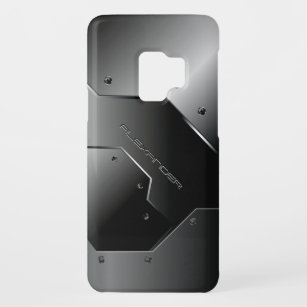 Dunkelgrau gebürstetes Aluminium-Look-Monogramm Case-Mate Samsung Galaxy S9 Hülle