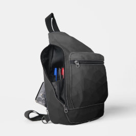 Dunkelgrau-Gefälle geometrisches Messmuster Crossbody Bag
