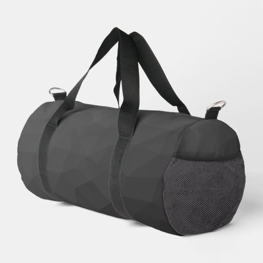 Dunkelgrau-Gefälle geometrisches Messmuster Duffle Bag (Rechte Ecke)