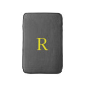 Dunkelgrau-Gelb-Grau-Monogramm Initial Niedlich Co Badematte (Vorderseite Vertikal)