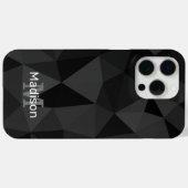 Dunkelgrau, geometrisches Maschenmuster Monogram Case-Mate iPhone Hülle (Rückseite (Horizontal))