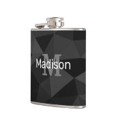 Dunkelgrau, geometrisches Maschenmuster Monogram Flachmann (Links)