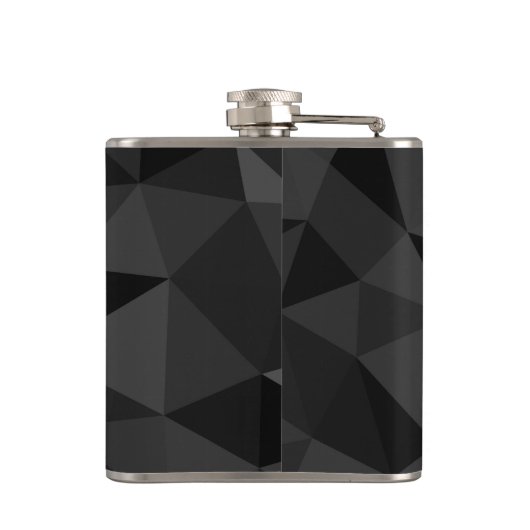 Dunkelgrau, geometrisches Maschenmuster Monogram Flachmann (Rückseite)