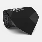 Dunkelgrau, geometrisches Maschenmuster Monogram Krawatte (Gerollt)