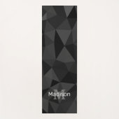 Dunkelgrau, geometrisches Maschenmuster Monogram Yogamatte (Vorderseite)