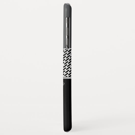 Dunkelgrau geometrisches Metallic Design Case-Mate iPhone Hülle (Hinten/Links)