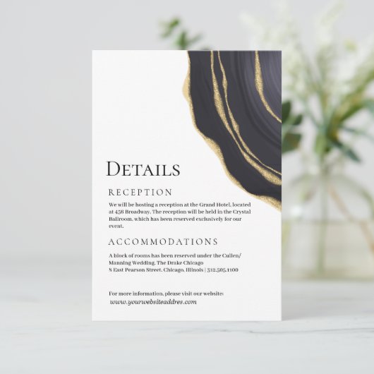 Dunkelgrau-Goldagate Begleitkarte (Stehend Vorderseite)