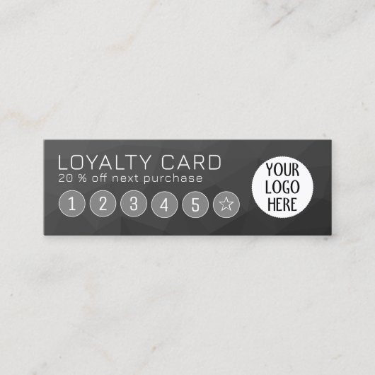 Dunkelgrau Gradient Geometric Mesh Custom Logo Treuekarte (Vorderseite)