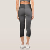 Dunkelgrau Gradient Geometrisches Mesh Muster Capri Leggings (Rückseite)