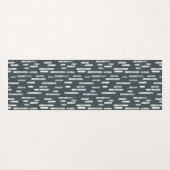 Dunkelgrau-grünes, abgerundetes Linienmuster Yogamatte (Rückseite (Horizontal))