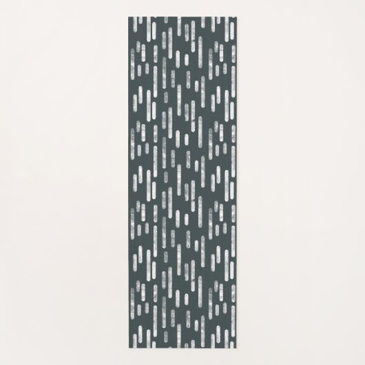 Dunkelgrau-grünes, abgerundetes Linienmuster Yogamatte (Vorderseite)