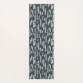 Dunkelgrau-grünes, abgerundetes Linienmuster Yogamatte (Rückseite)