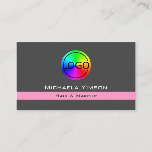 Dunkelgrau hellrosa mit Beruflichem Logo-Chic Visitenkarte (Vorderseite)