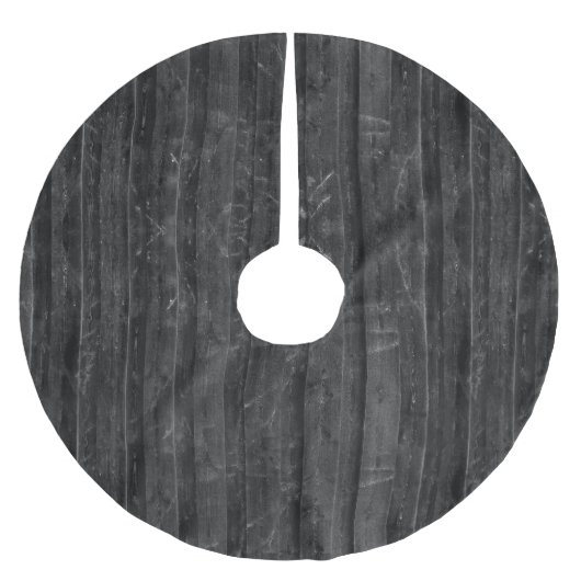 Dunkelgrau-Holz Texturierte Muster Polyester Weihnachtsbaumdecke (Vorderseite)