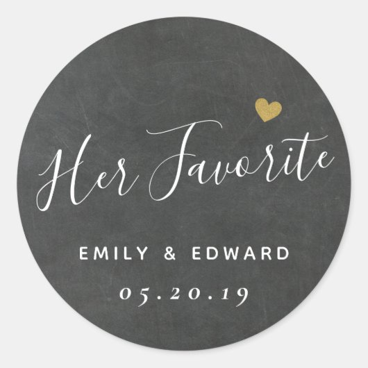 Dunkelgrau ihre liebste Gastgeschenk Hochzeit Runder Aufkleber (Vorderseite)