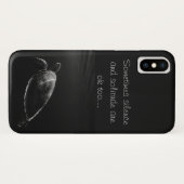 Dunkelgrau iPhone Case Schwimmen Schildkröte, Stil (Rückseite (Horizontal))