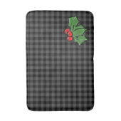 Dunkelgrau Kariert mit Holly Sprigs Badematte (Vorderseite Vertikal)