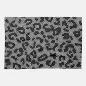 Dunkelgrau-Leopard-Tierdruck Handtuch (Horizontal)