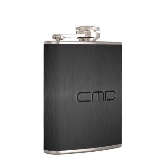 Dunkelgrau-metallisches lackiertes Aluminiumsiegel Flachmann (Rechts)