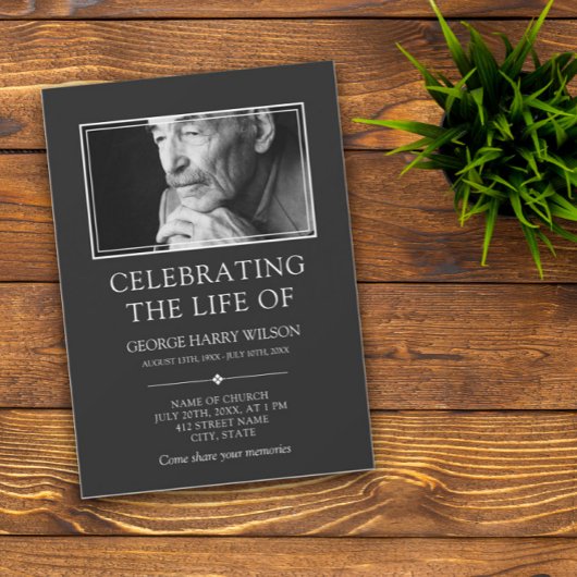 Dunkelgrau Minimalistisch - Foto - Lebensfeier Einladung