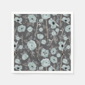 Dunkelgrau mit blauer Wasserfarbe Serviette (Vorderseite)