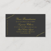 Dunkelgrau mit goldenen Diamanten und Logos modern Visitenkarte (Rückseite)