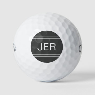 Dunkelgrau Mit Monogramm anfänglicher Personalisie Golfball