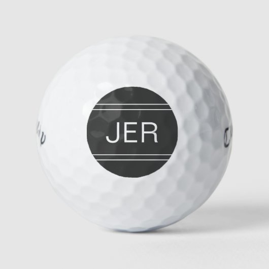 Dunkelgrau Mit Monogramm anfänglicher Personalisie Golfball (Vorderseite)
