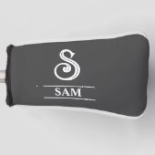 Dunkelgrau Mit Monogramm Putter Golf Club Cover Headcover (Vorderseite)