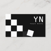 Dunkelgrau mit Monogramm und Foto Visitenkarte (Vorderseite)