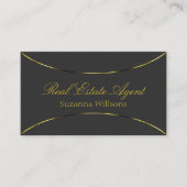 Dunkelgrau mit schimmernder Golddekoration Berufli Visitenkarte (Vorderseite)