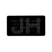 Dunkelgrau Moderne Rücksendeadresse Adressaufkleber (Vorne)