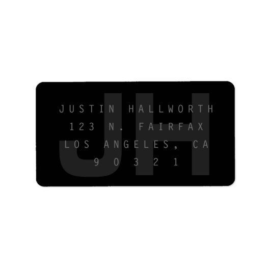 Dunkelgrau Moderne Rücksendeadresse Adressaufkleber (Vorne)